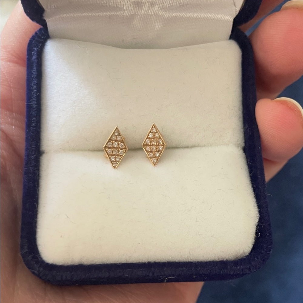 Zoe Chicco Gold Diamond-Shaped Stud Earrings 14k yellow gold
